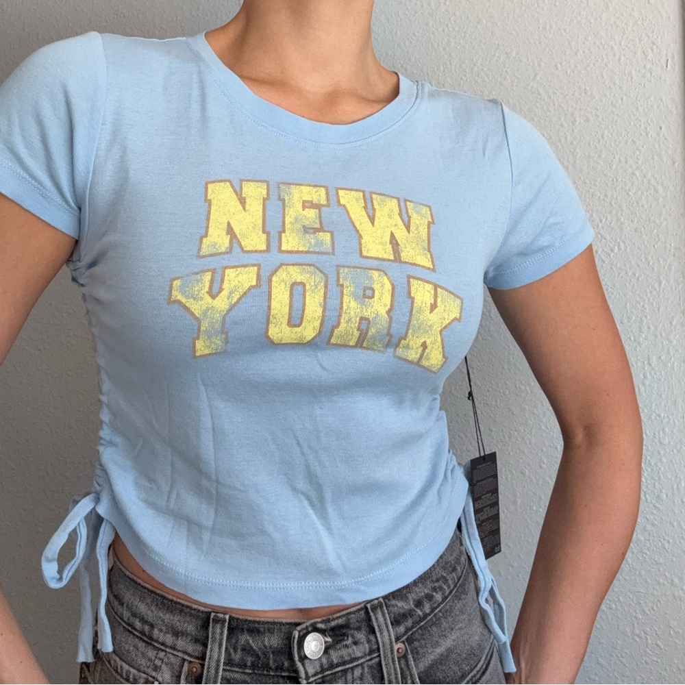 Ruched New York Graphic Tee